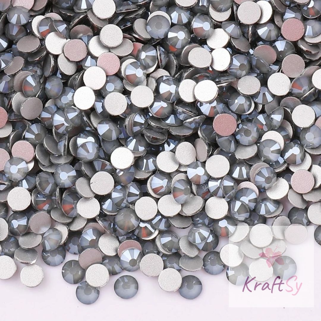 Mocha Lt.Grey Flatback Glass Rhinestones