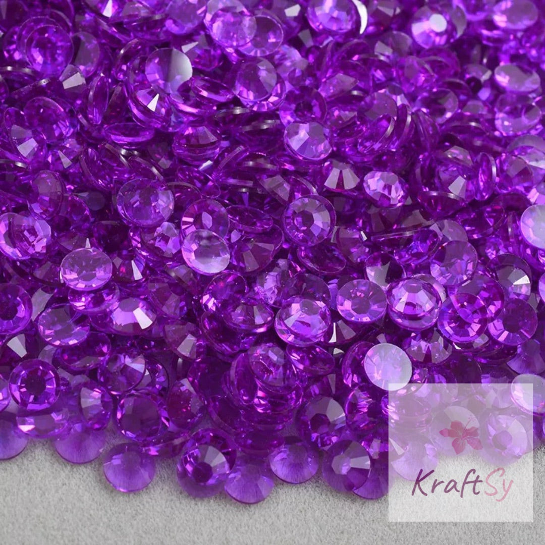 Transparent Amethyst Non - Hotfix Resin Rhinestone