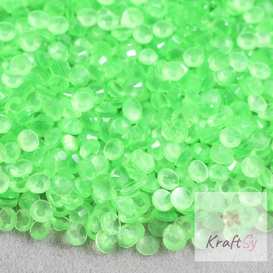Lt. Emerald Glow in the Dark Non-Hotfix Resin Rhinestone