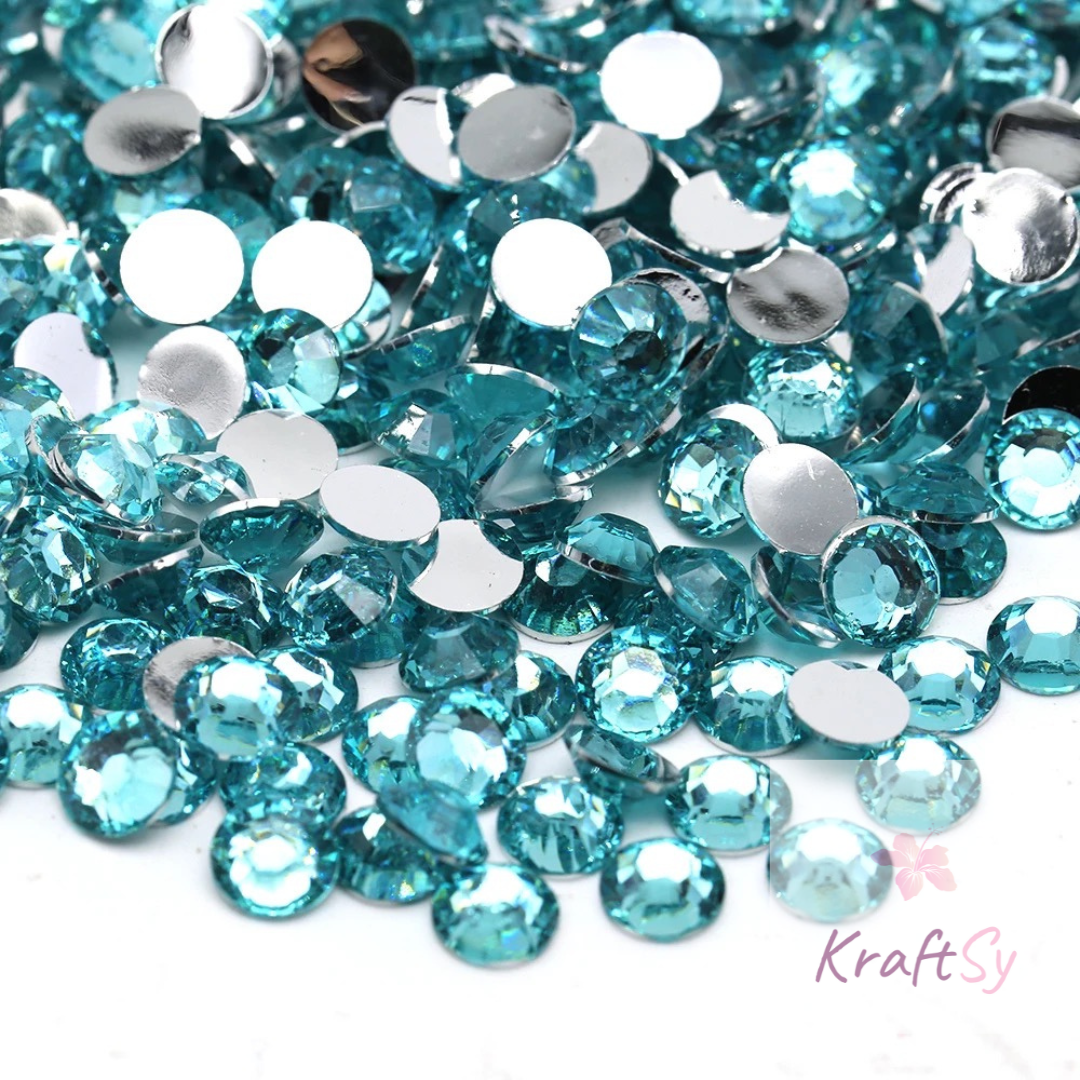 Aquamarine Non-Hotfix Resin Rhinestone