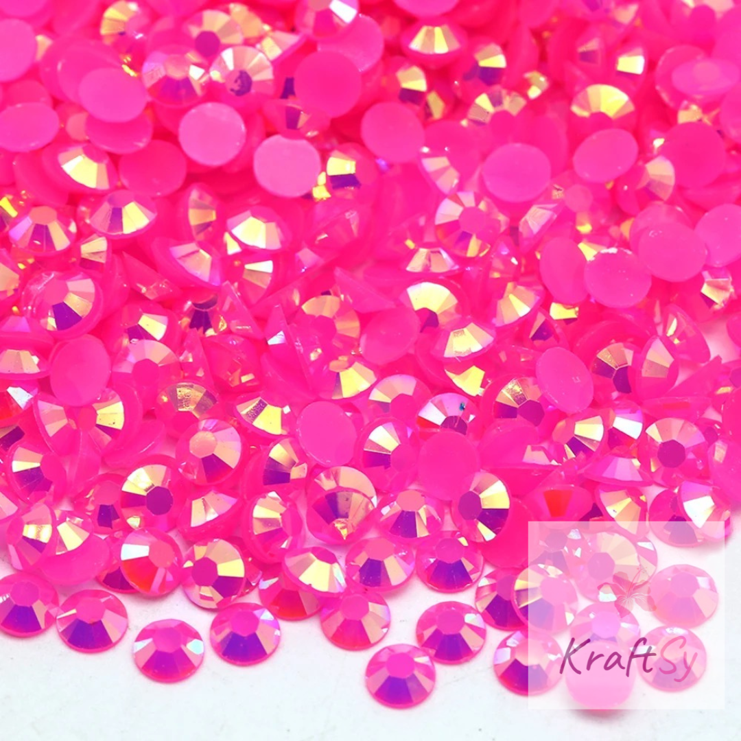 Jelly Rose AB Non-Hotfix Resin Rhinestone