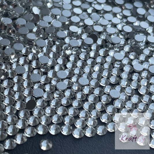 Crystal Clear Silver Bottom Flatback Glass Starter Kit