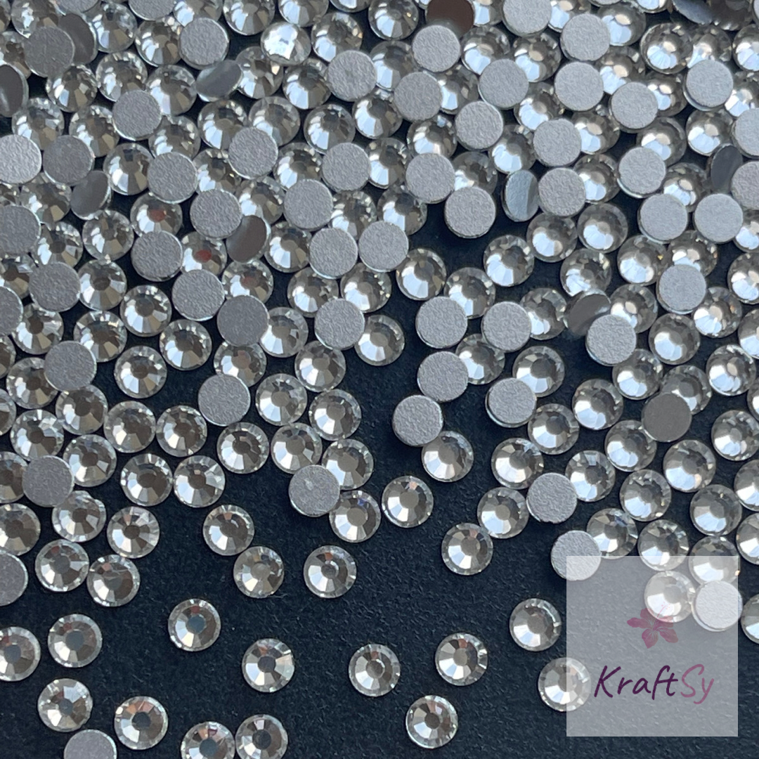 Crystal Clear Silver Bottom Flatback Glass Rhinestone