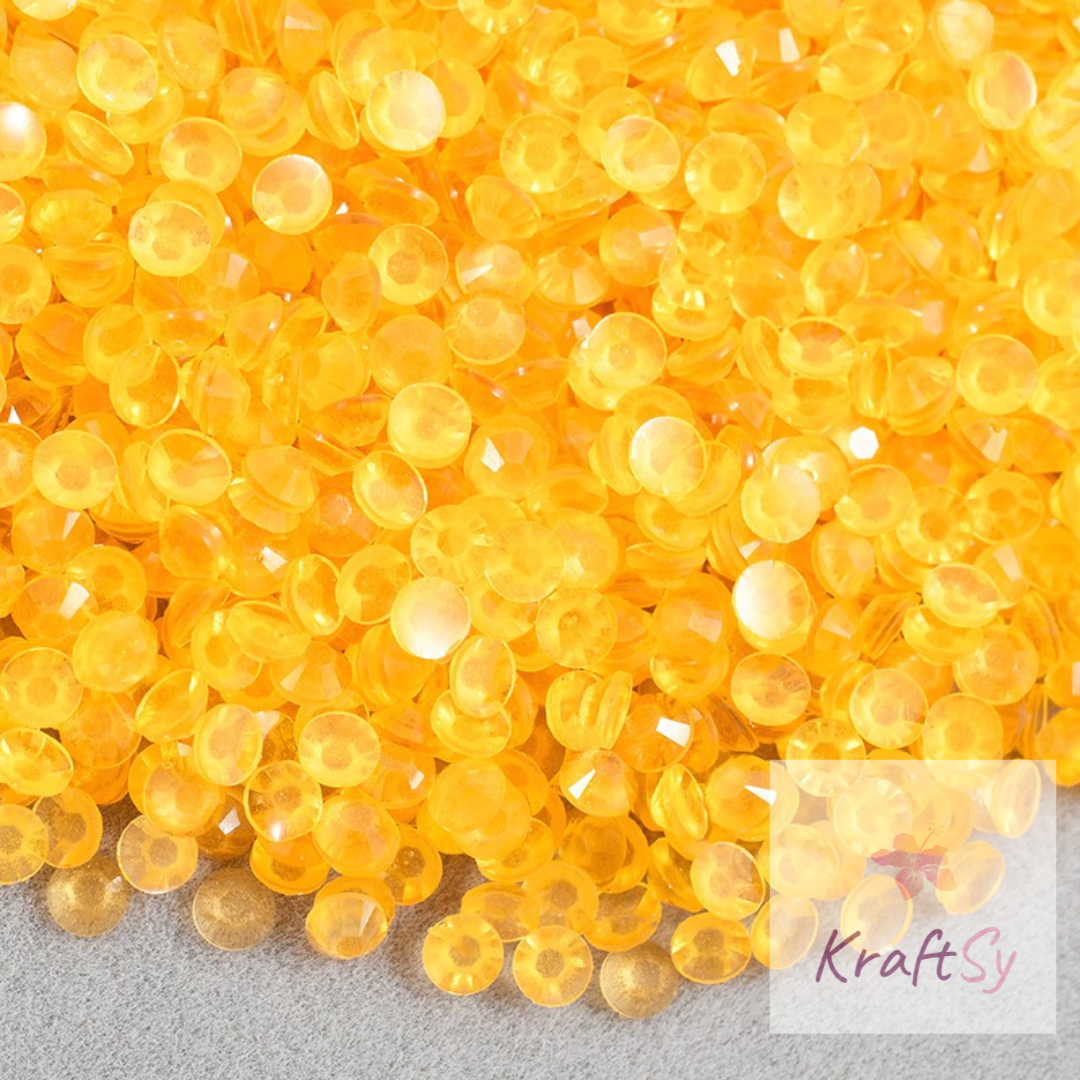 Lt. Topaz Glow in the Dark Flatback Resin Rhinestone in Bulk