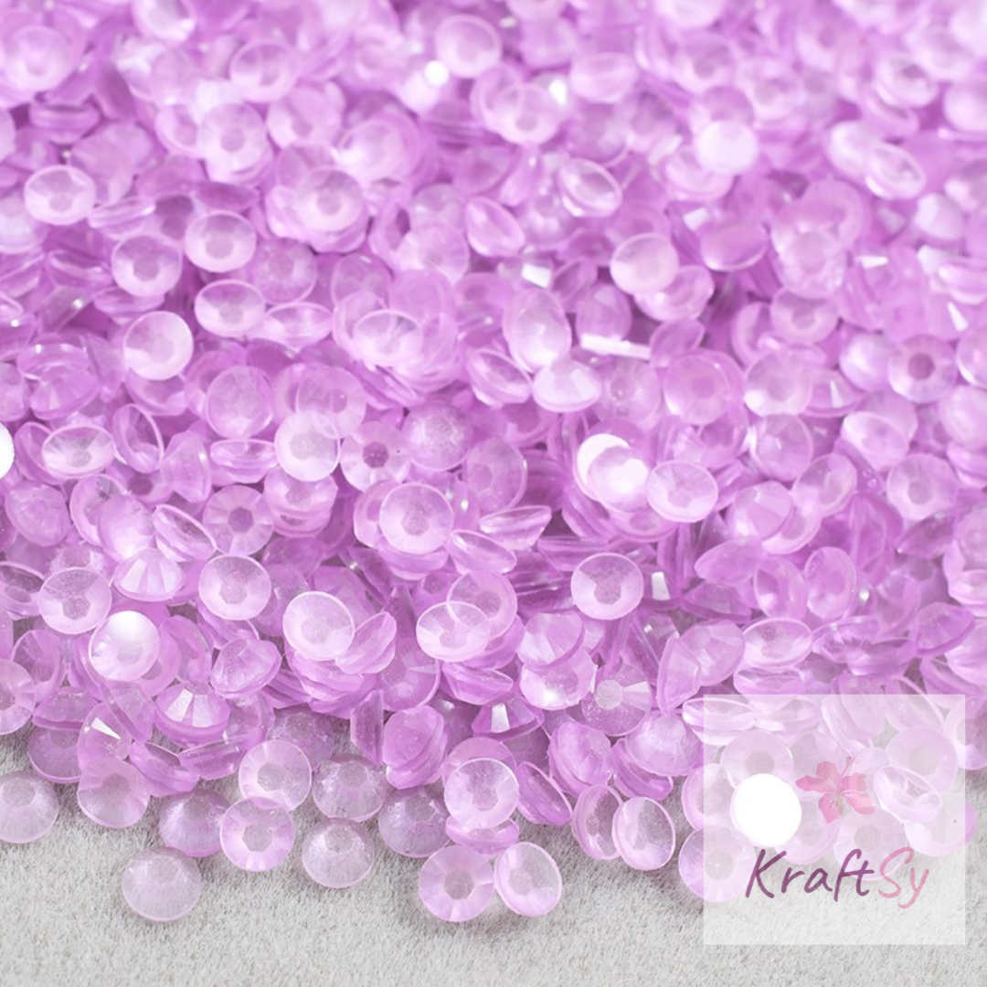 Lt. Amethyst Glow in the Dark Flatback Resin Rhinestone in Bulk