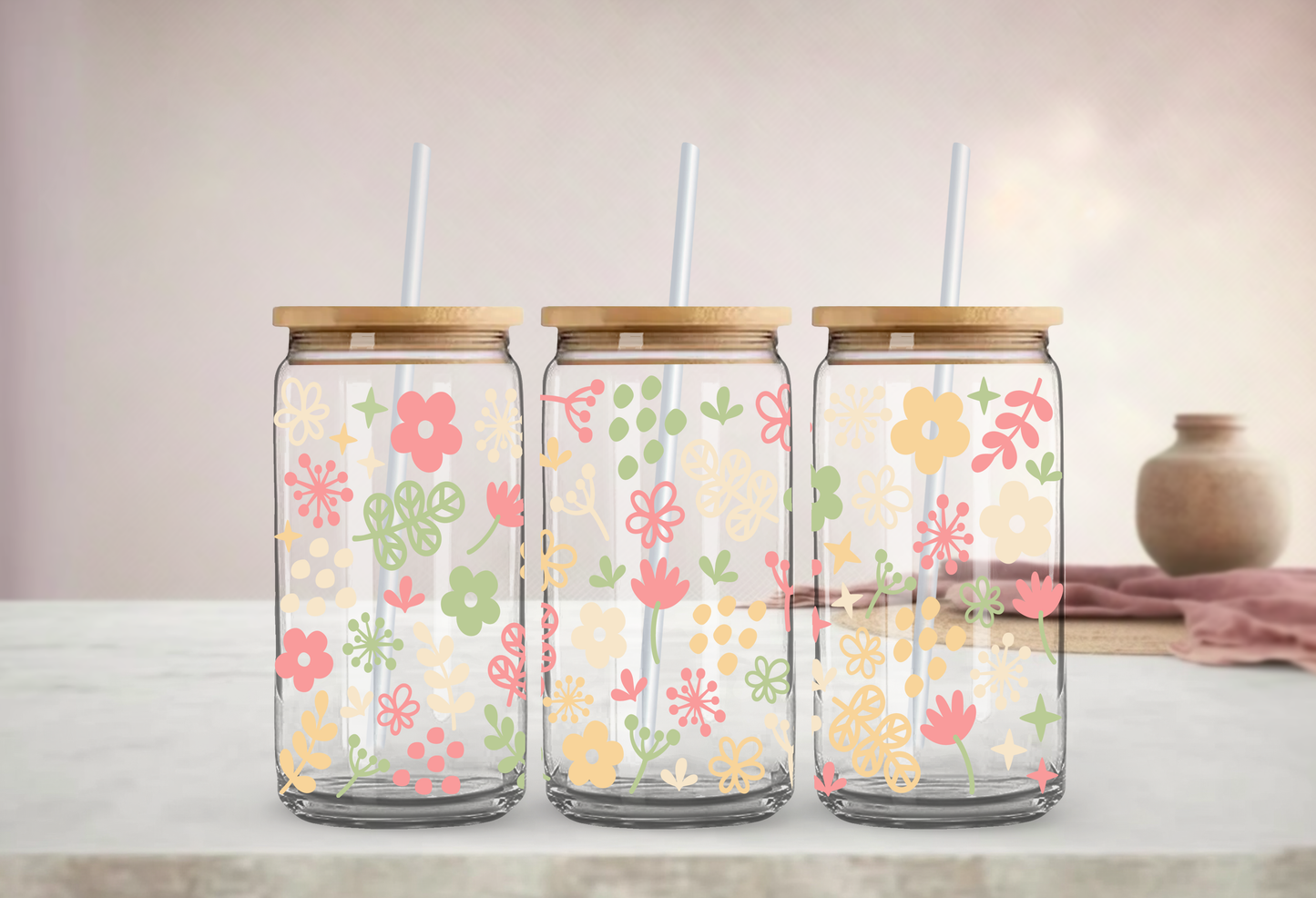 Pastel colored Spring Blooming Flowers Wrap – product image 1