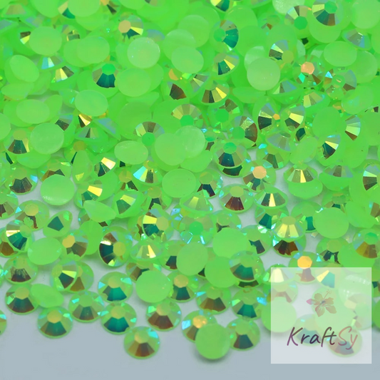 Jelly Lt. Emerald AB Non-Hotfix Resin Rhinestone
