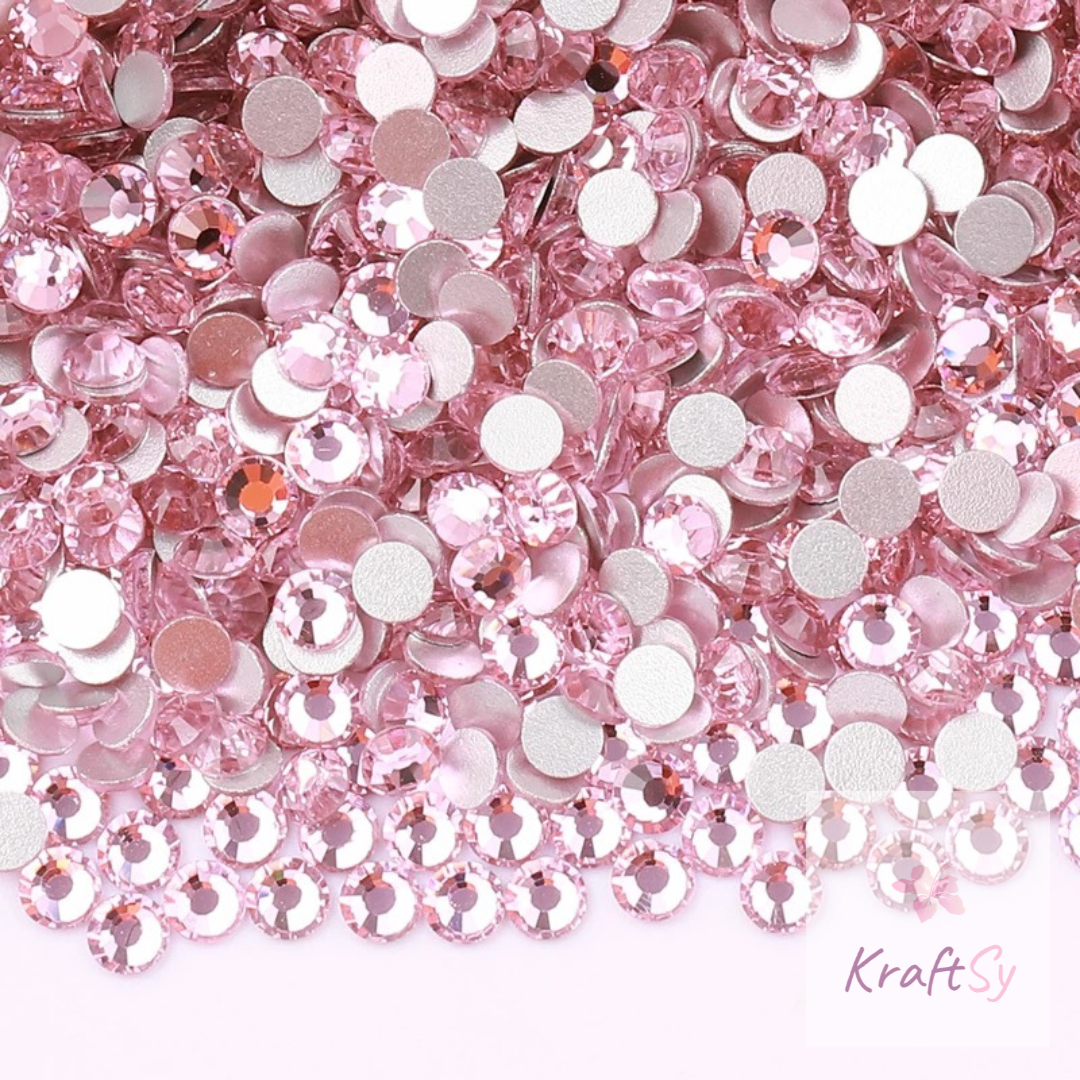 Lt. Rose Flatback Glass Rhinestone