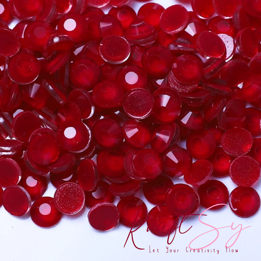 Crystal Electric Siam Flatback Glass Rhinestone