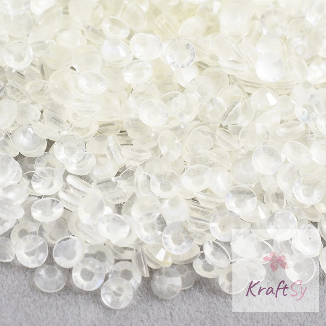 White Glow in the Dark Flatback Resin Rhinestone in Bulk