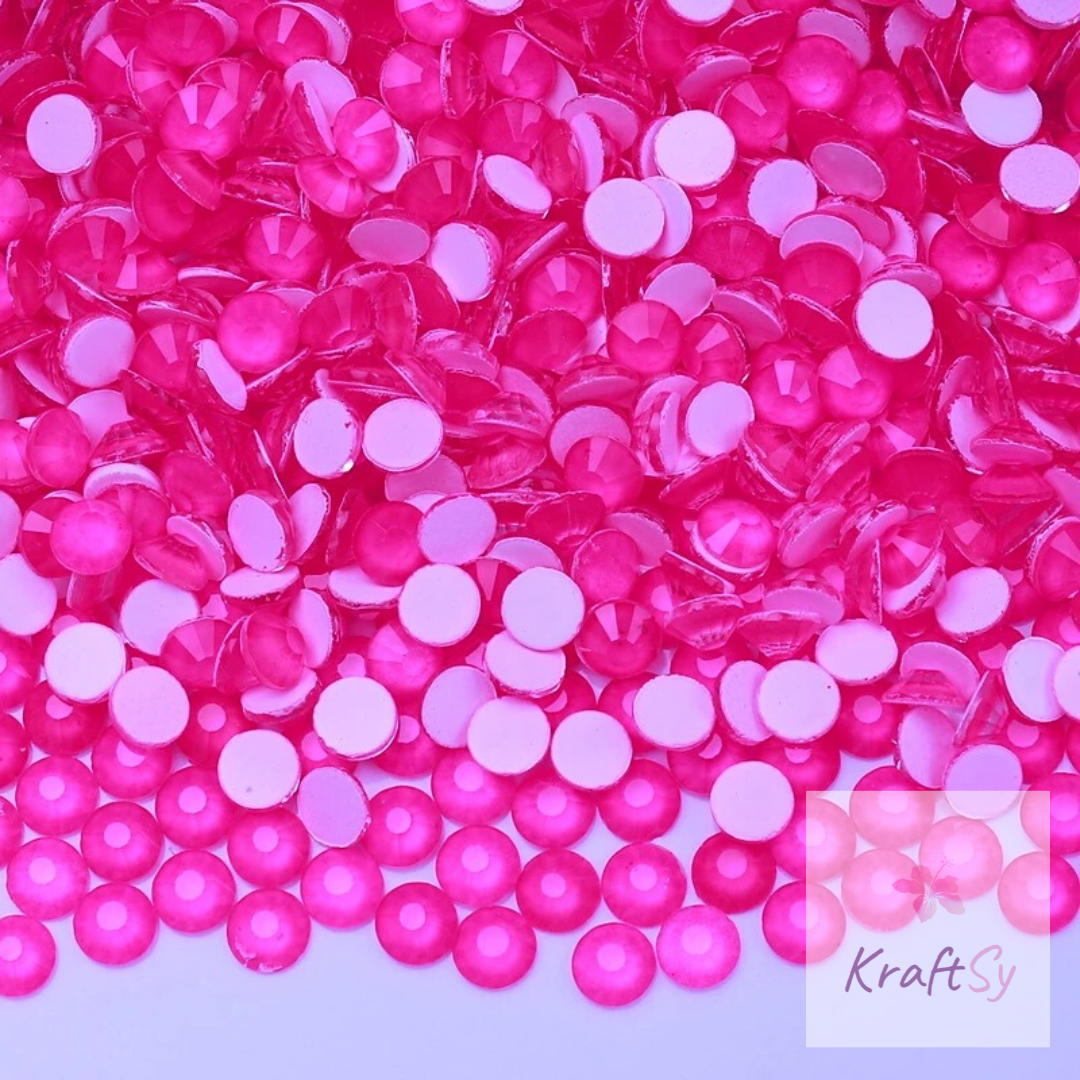 Neon Rose Flatback Glass Non-Hotfix Rhinestone