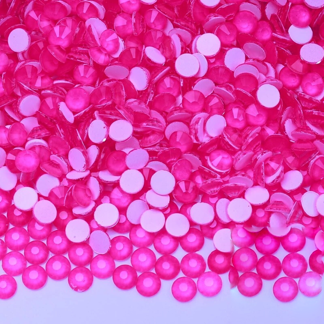 Neon Rose Flatback Glass Non-Hotfix Rhinestone – product image 1