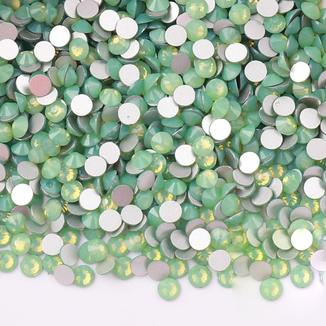 Green Opal Flatback Glass Rhinestones – product image 1