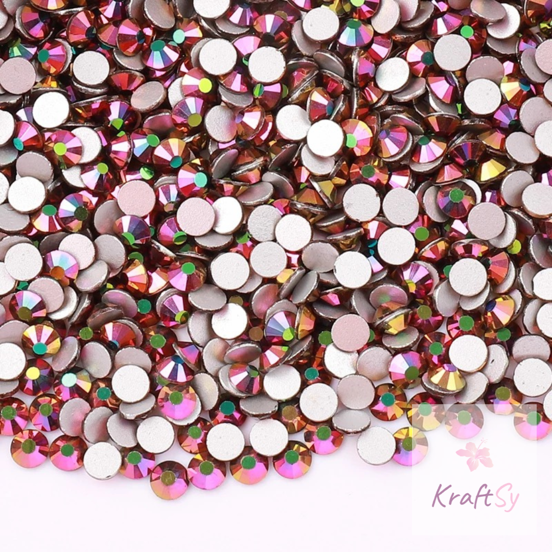 Metallic Rose Gold Flatback Glass Rhinestone