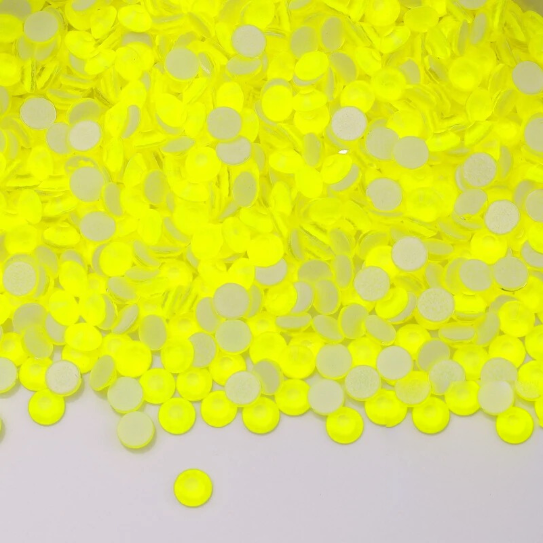 Neon Yellow Flatback Glass Non-Hotfix Rhinestone – product image 1