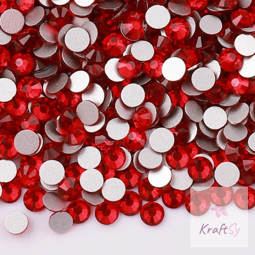 Lt. Siam Flatback Glass Rhinestone