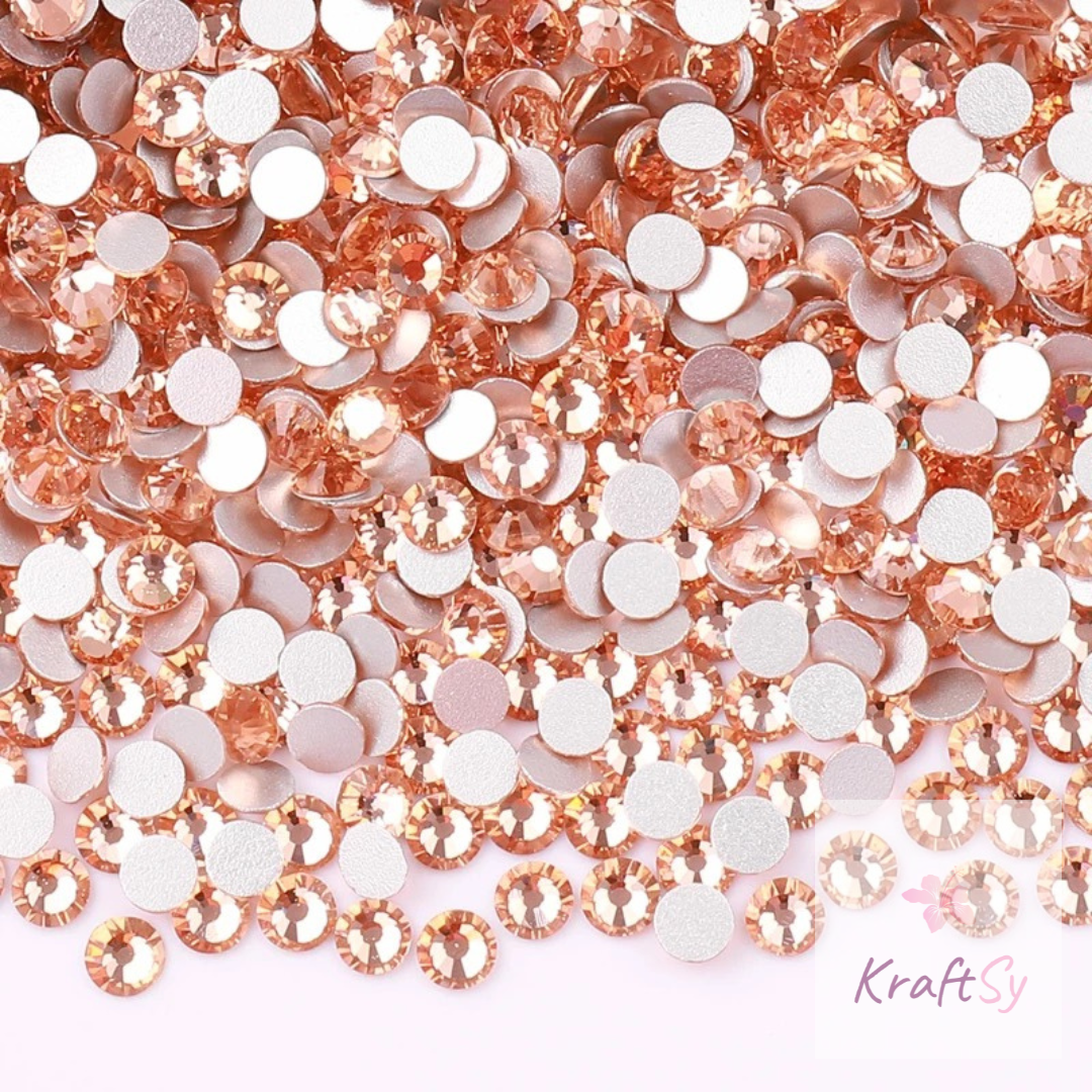 Lt. Peach Flatback Glass Rhinestone