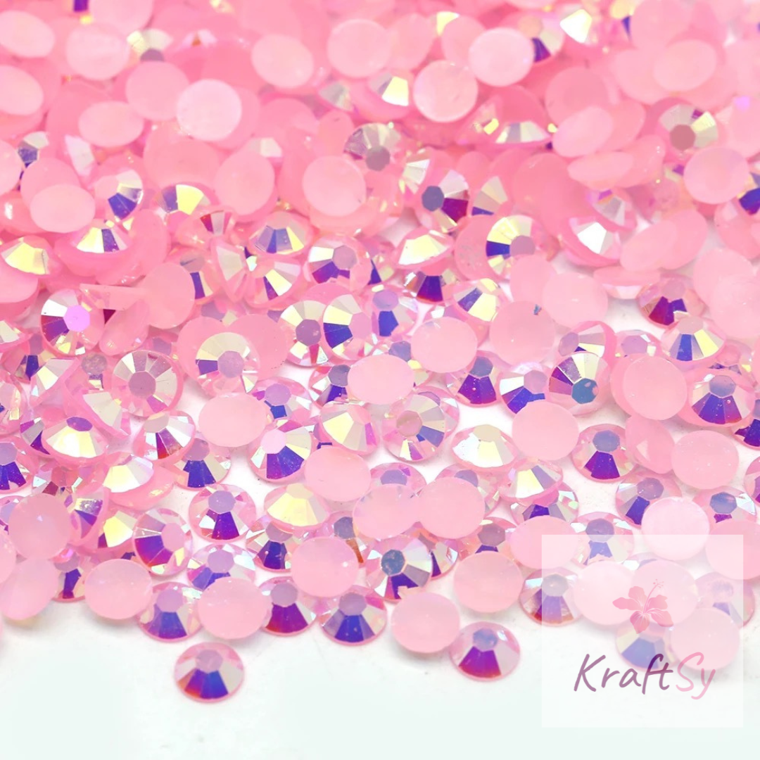 Jelly Pink AB Non-Hotfix Resin Rhinestone - Kraftsy