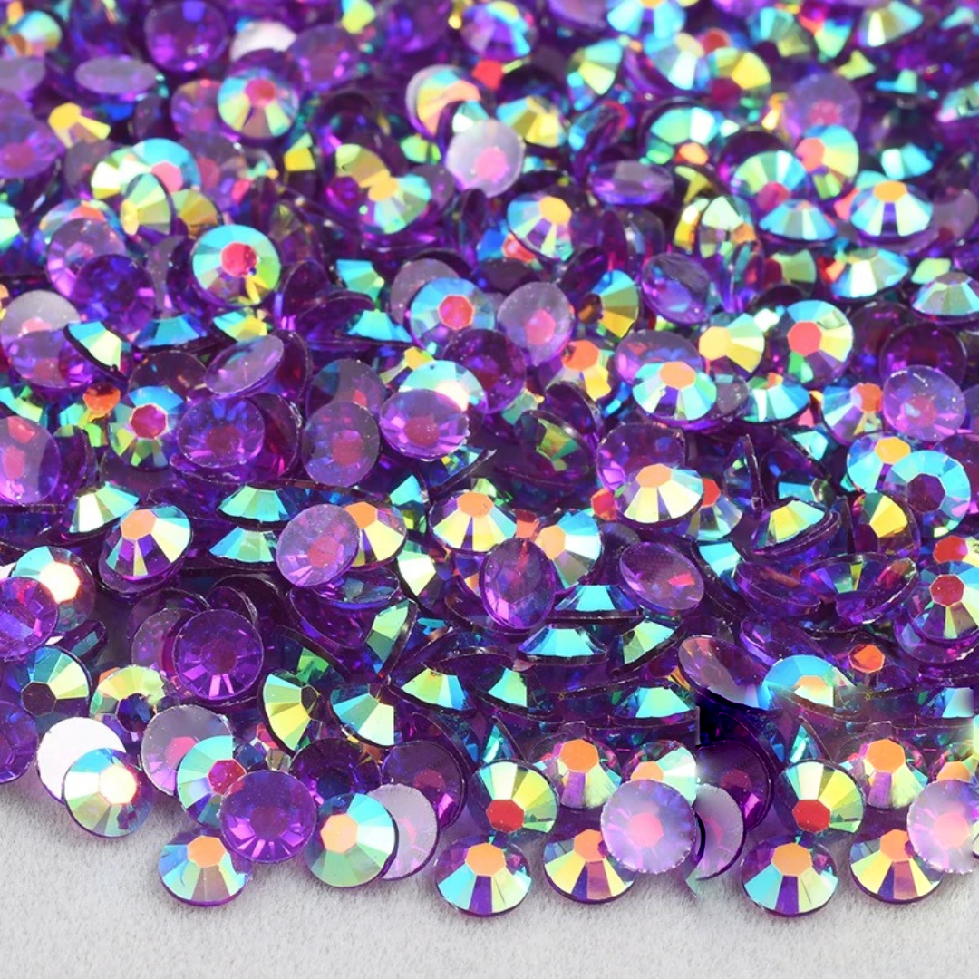 Transparent Amethyst AB Non-Hotfix Resin Rhinestone – product image 1