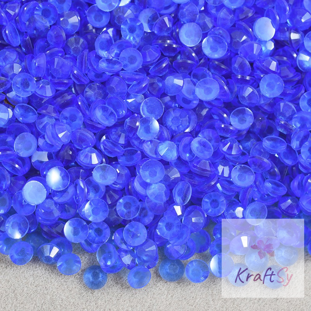 Sapphire Glow in the Dark Flatback Resin Rhinestone in Bulk