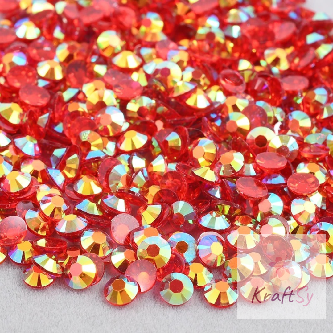 Transparent Siam AB Non-Hotfix Resin Rhinestone