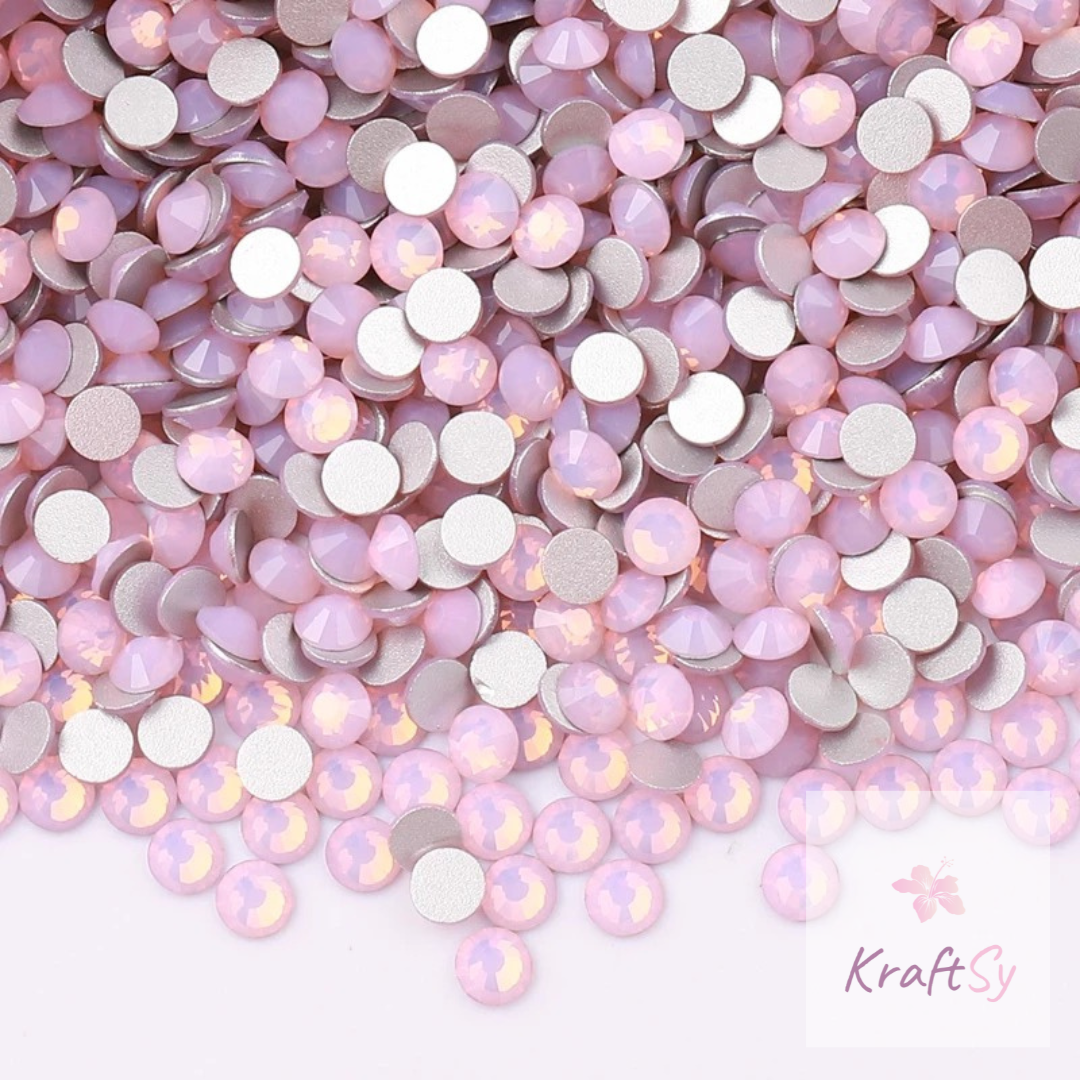 Pink Opal Flatback Glass Rhinestones