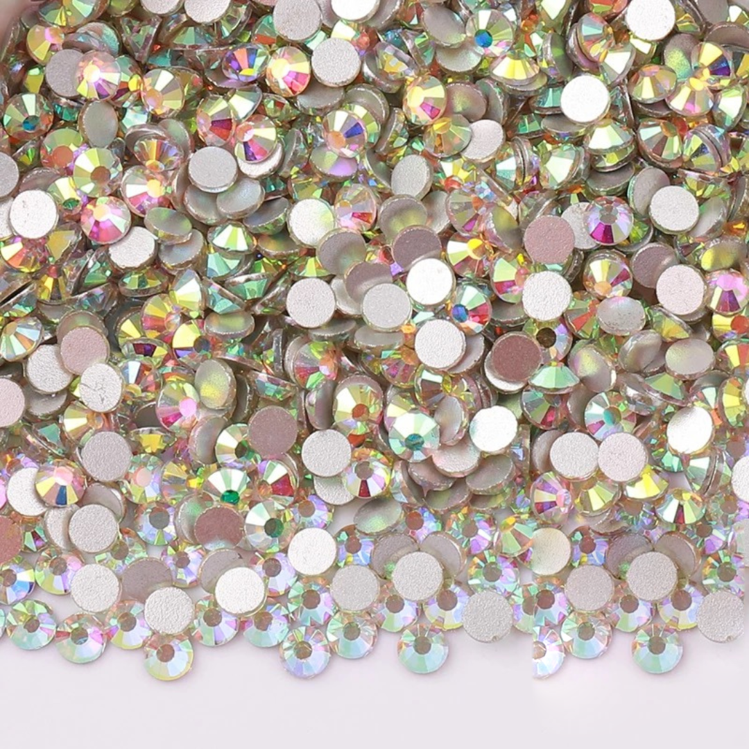 Crystal AB Silver Bottom Flatback Glass Rhinestone – product image 1