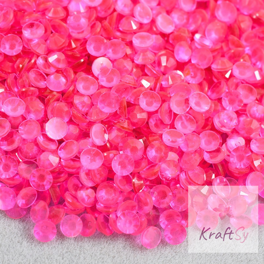 Rose Glow in the Dark Non-Hotfix Resin Rhinestone