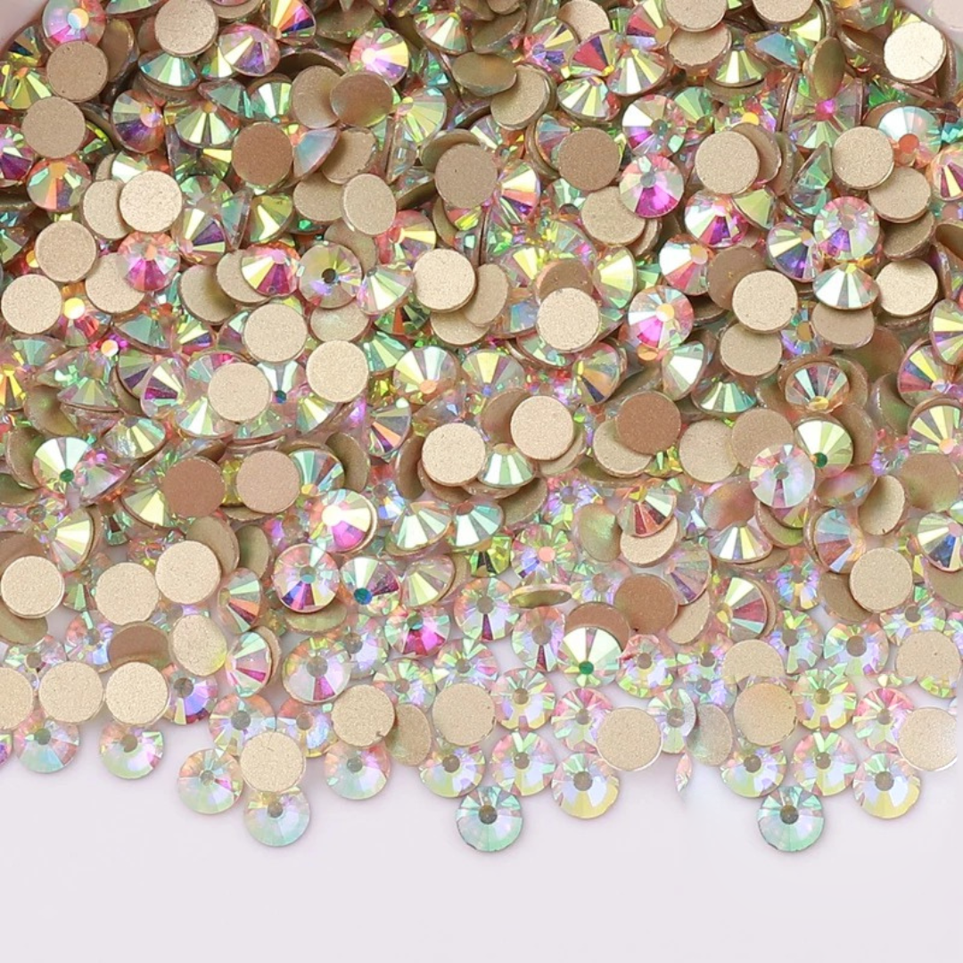Crystal AB Gold Bottom Flatback Glass Rhinestone – product image 1