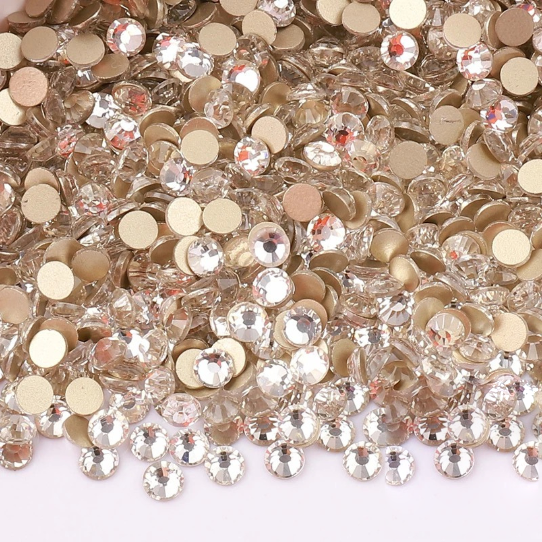 Crystal Clear Gold Bottom Flatback Glass Rhinestone – product image 1