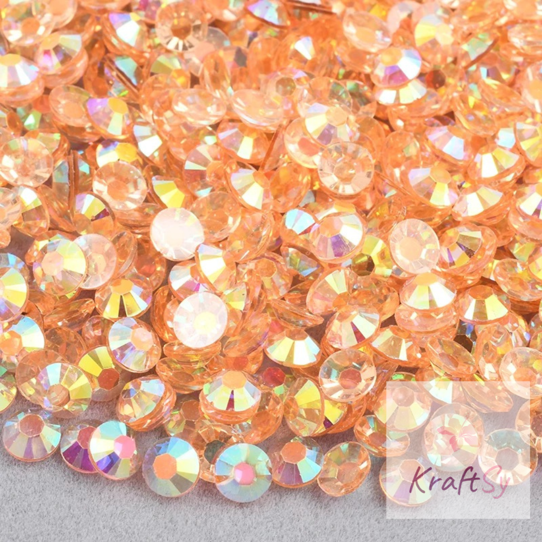 Transparent Lt. Peach AB Non-Hotfix Resin Rhinestone