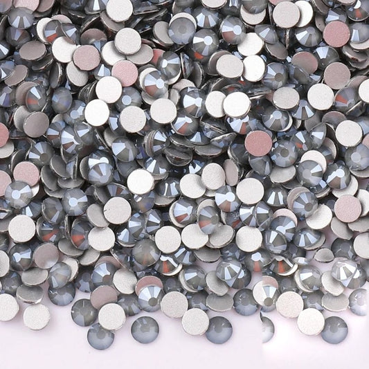 Mocha LightGrey Flatback Glass Rhinestones – product image 1