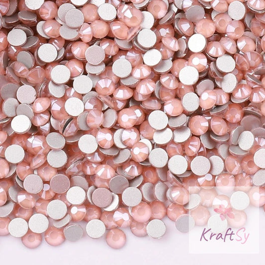 Mocha Peach Flatback Glass Rhinestone