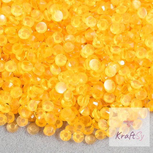 Lt. Topaz Glow in the Dark Flatback Resin Rhinestone in Bulk