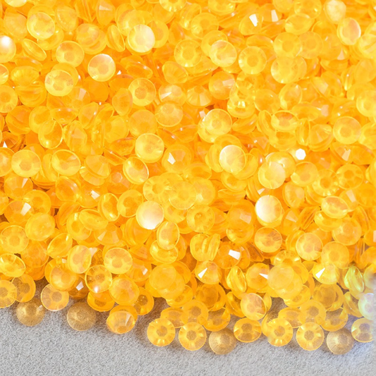Light Topaz Glow in the Dark Flatback Resin Rhinestone in Bulk – product image 1