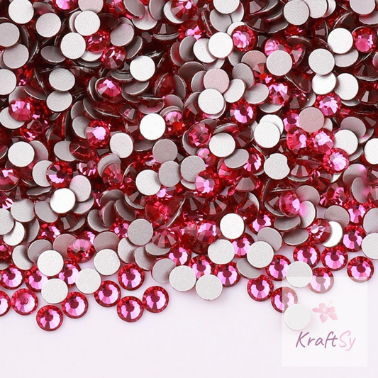 Fuchsia Flatback Glass Rhinestone