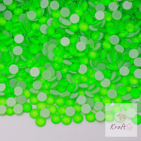 Neon Green Flatback Glass Non-Hotfix Rhinestone