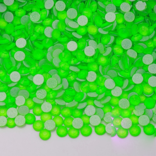 Neon Green Flatback Glass Non-Hotfix Rhinestone – product image 1