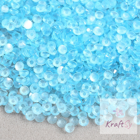 Lt. Sapphire Glow in the Dark Flatback Resin Rhinestone in Bulk