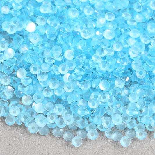 Light Sapphire Glow in the Dark Flatback Resin Rhinestone in Bulk – product image 1