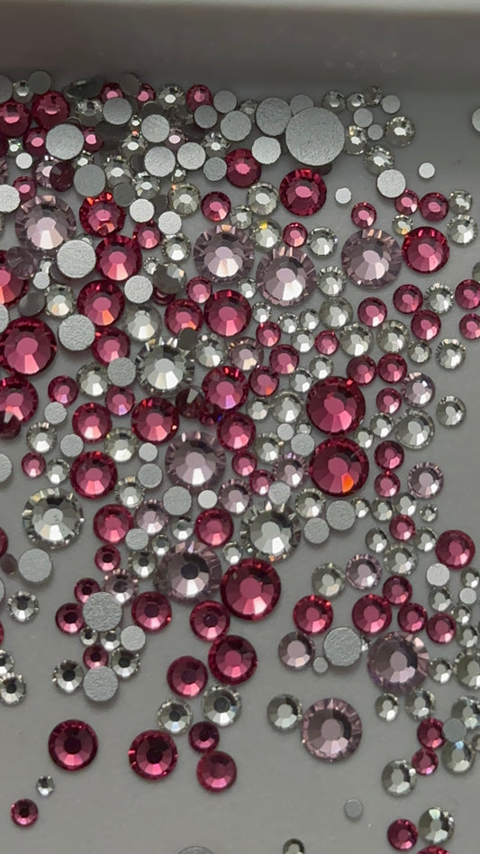 Lovey-Dovey Mix Glass Rhinestone
