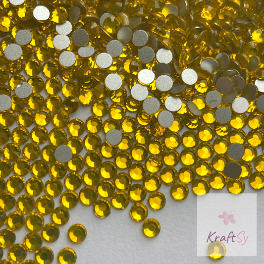 Citrine Flatback Glass Rhinestone