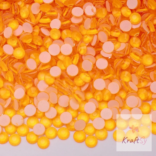Neon Orange Flatback Glass Non-Hotfix Rhinestone