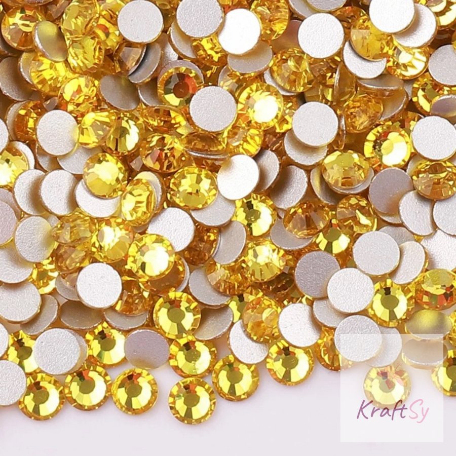 Citrine Flatback Glass Rhinestone – product image 1