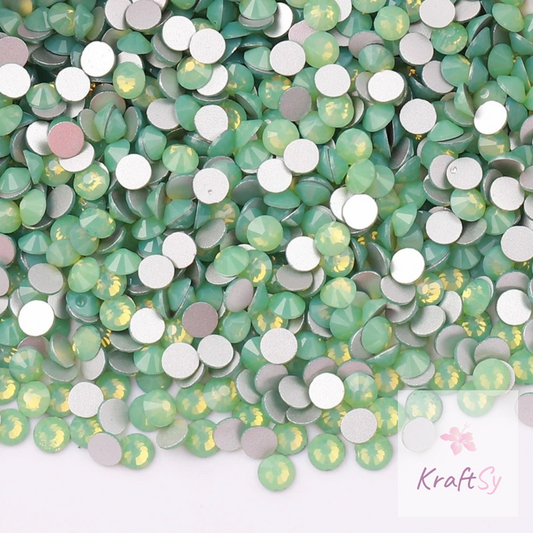 Green Opal Flatback Glass Rhinestones