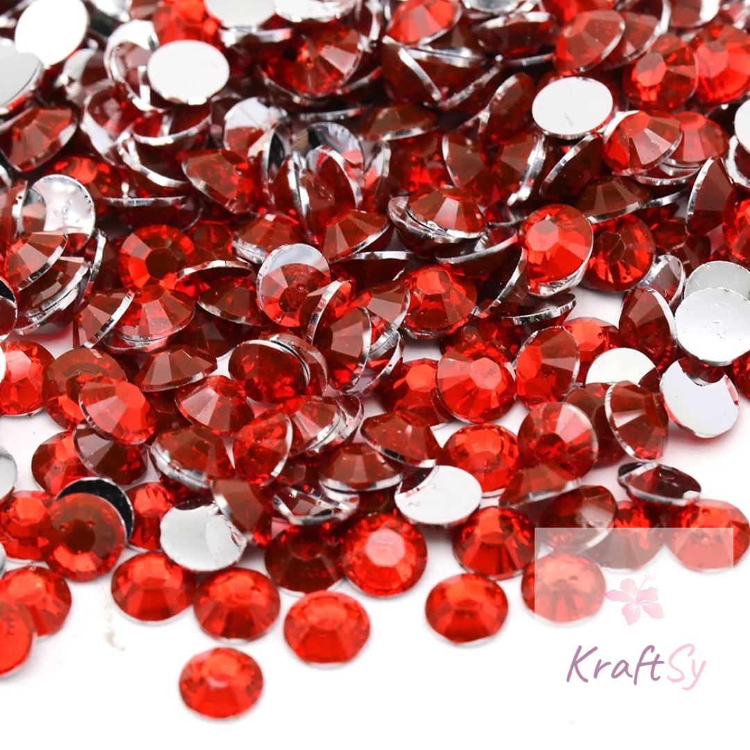 Sun Red Non-Hotfix Resin Rhinestone