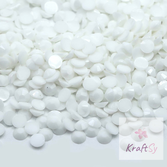 Solid White Non-Hotfix Resin Rhinestone