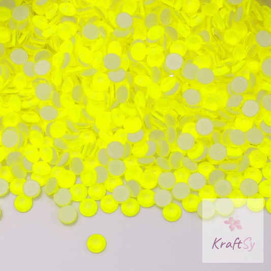 Neon Yellow Flatback Glass Non-Hotfix Rhinestone