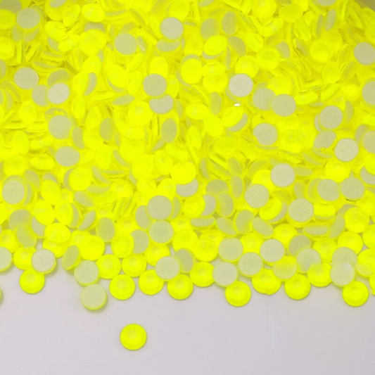Neon Yellow Flatback Glass Non-Hotfix Rhinestone – product image 1