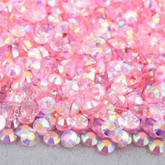 Transparent Light Pink AB Non-Hotfix Resin Rhinestone – product image 1